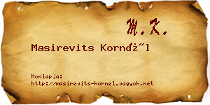 Masirevits Kornél névjegykártya