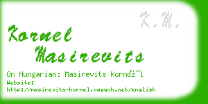 kornel masirevits business card
